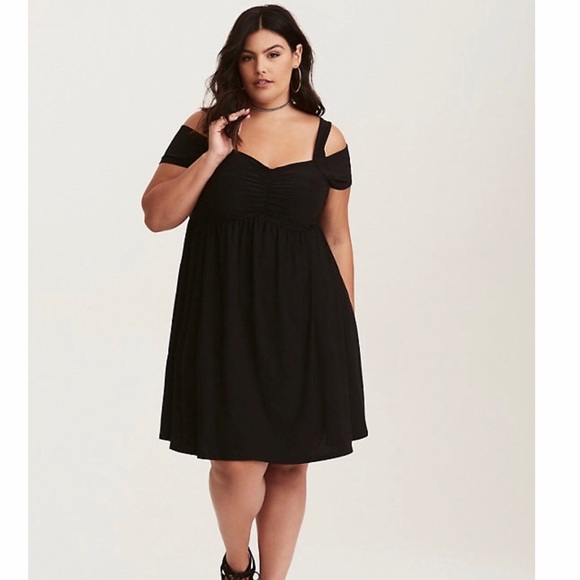 torrid black cold shoulder dress